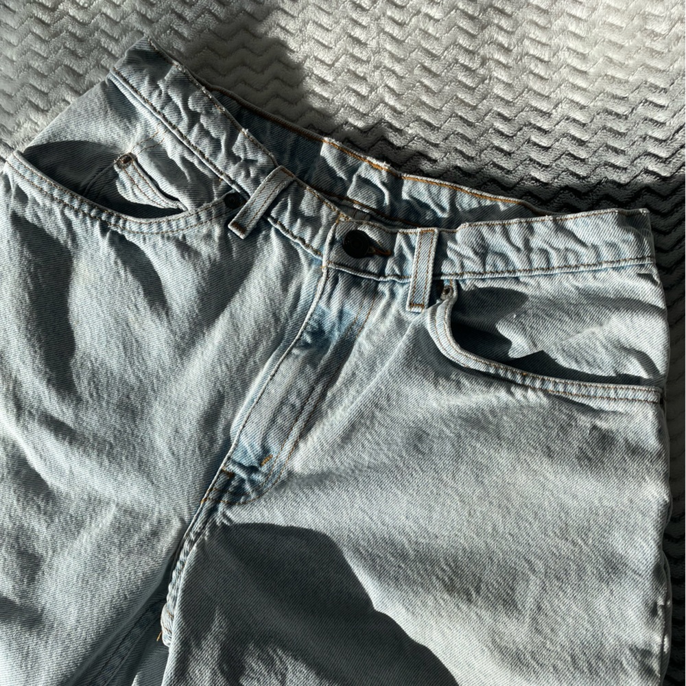 Loved, Levi’s 560 Student Orange Tag Vintage Light Wash Jean Shorts Size 30 - Picture 9 of 10